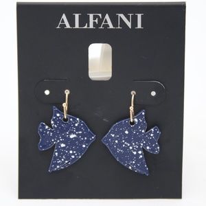 Women's Alfani Blue Tropical Fish Drop Earrings New With Tags